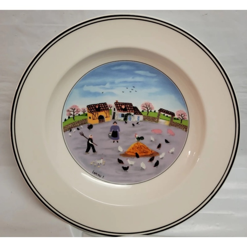Villeroy Boch Design Naif Rim Soup Bowl #3 Country Yard 8.5” Premium Porcelain